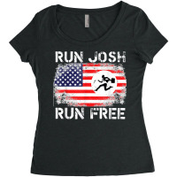 Josh Hawley Run Free Funny Josh Running Flag Us Run Josh Run Women's Triblend Scoop T-shirt | Artistshot