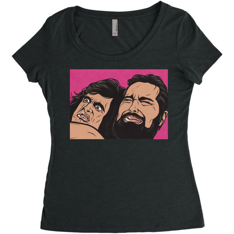 Samurai Cop Fight Scene Classic Women's Triblend Scoop T-shirt by cm-arts | Artistshot