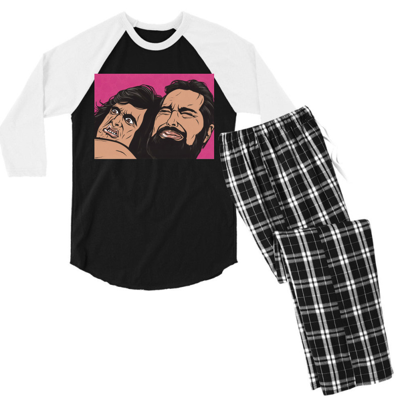 Samurai Cop Fight Scene Classic Men's 3/4 Sleeve Pajama Set by cm-arts | Artistshot