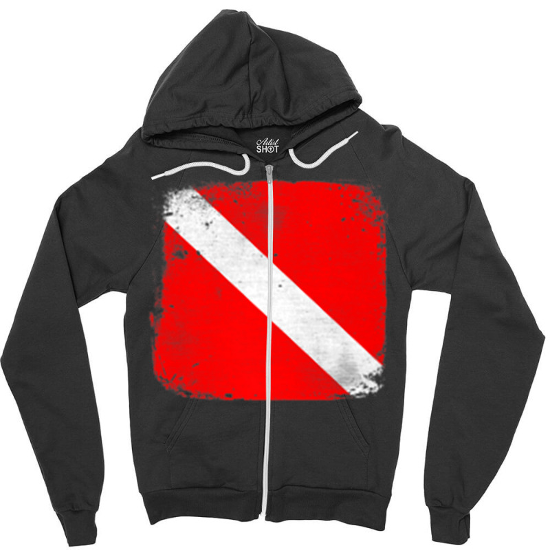 Scuba Dive Flag Divemasters Instructors Rescue Divers Raglan Baseball Zipper Hoodie | Artistshot