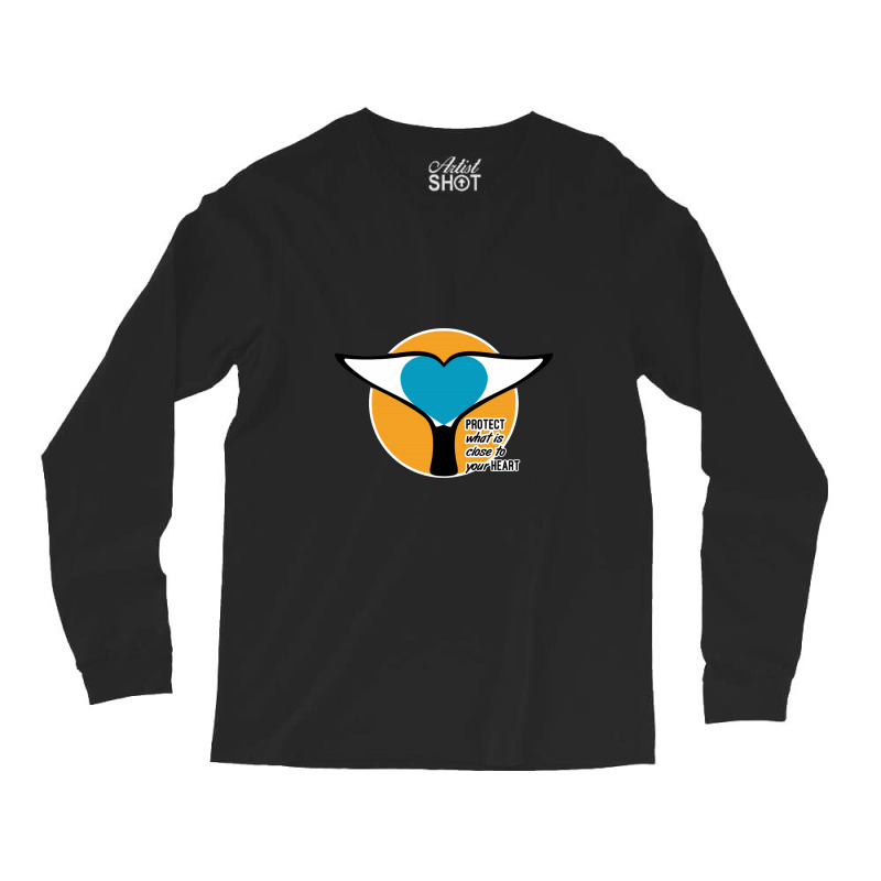 Whale Tail Heart Protect Long Sleeve Shirts | Artistshot