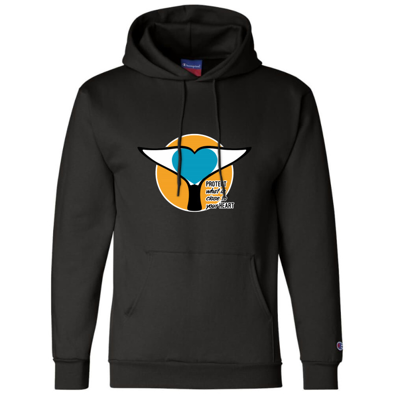 Whale Tail Heart Protect Champion Hoodie | Artistshot