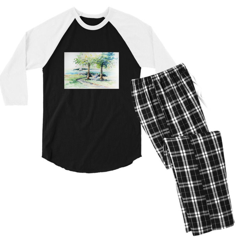 Hammock In The Park Men's 3/4 Sleeve Pajama Set by gloomychuu | Artistshot