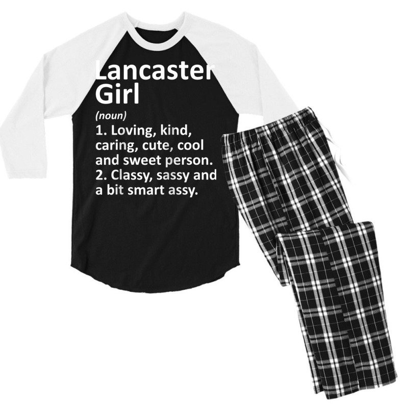 Lancaster Girl Ca California Funny City Home Roots Gift Raglan Basebal Men's 3/4 Sleeve Pajama Set | Artistshot