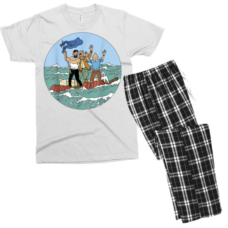 Tin Tin Sea Adventure With Captain Haddock T Shirt Men's T-shirt Pajama Set | Artistshot