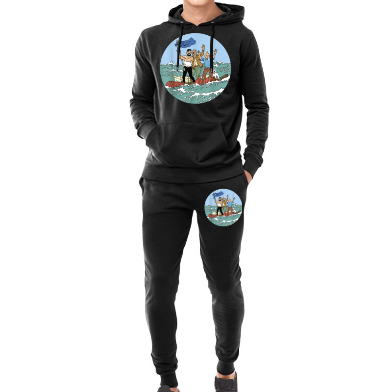 Tin Tin Sea Adventure With Captain Haddock T Shirt Hoodie & Jogger Set | Artistshot