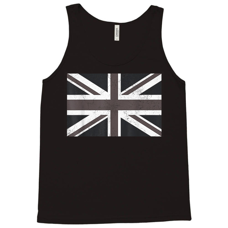 Distressed Black And White British Flag Great Britain Flag T Shirt Tank Top | Artistshot