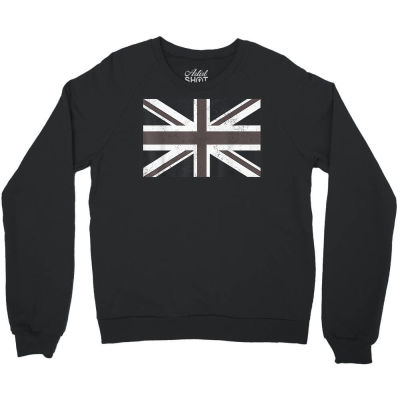 Distressed Black And White British Flag Great Britain Flag T Shirt Crewneck Sweatshirt | Artistshot