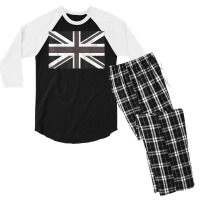 Distressed Black And White British Flag Great Britain Flag T Shirt Men's 3/4 Sleeve Pajama Set | Artistshot