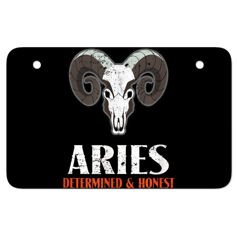 Vintage Aries T Shirt Ram Zodiac Astrology Symbol Tee Atv License Plate | Artistshot