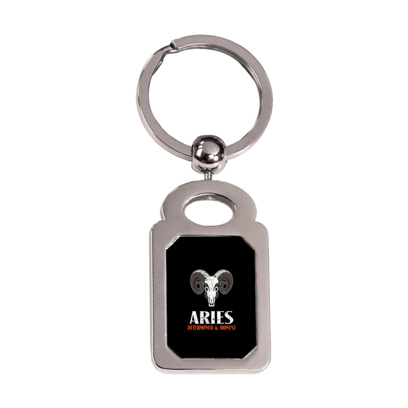 Vintage Aries T Shirt Ram Zodiac Astrology Symbol Tee Silver Rectangle Keychain | Artistshot