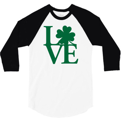 I Love Ireland 3/4 Sleeve Shirt Designed By Mdk Art