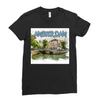 Amsterdam Skyline New Year- Amsterdam Skyline Art Ladies Fitted T-shirt | Artistshot