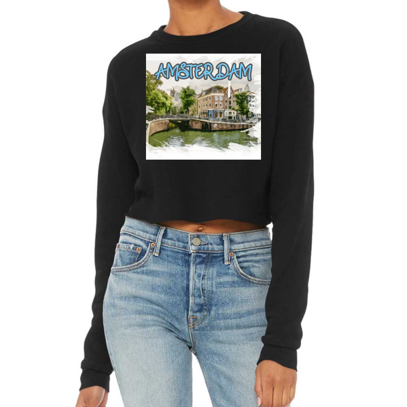 Amsterdam Skyline New Year- Amsterdam Skyline Art Cropped Sweater by ReginaldDixon | Artistshot