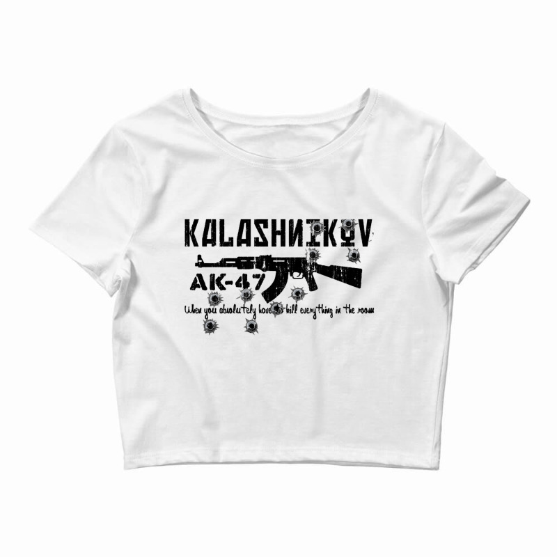 Ak47 Distressed   Ak 47 Crop Top by larsbeelzebub | Artistshot