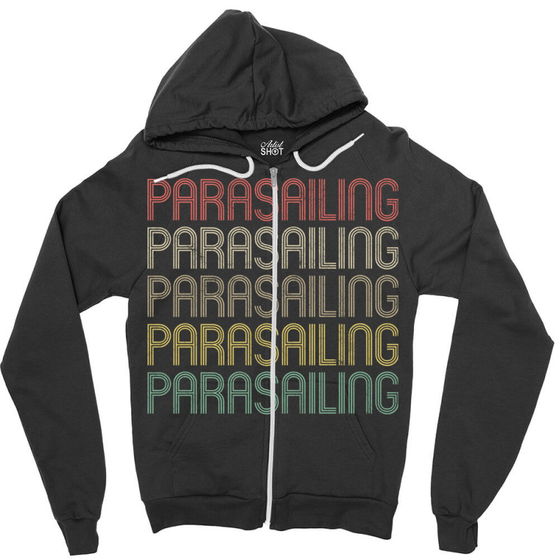 Retro Style Parasailing Design Zipper Hoodie by cm-arts | Artistshot