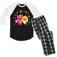 Pinkfong And Baby Shark Men's 3/4 Sleeve Pajama Set | Artistshot