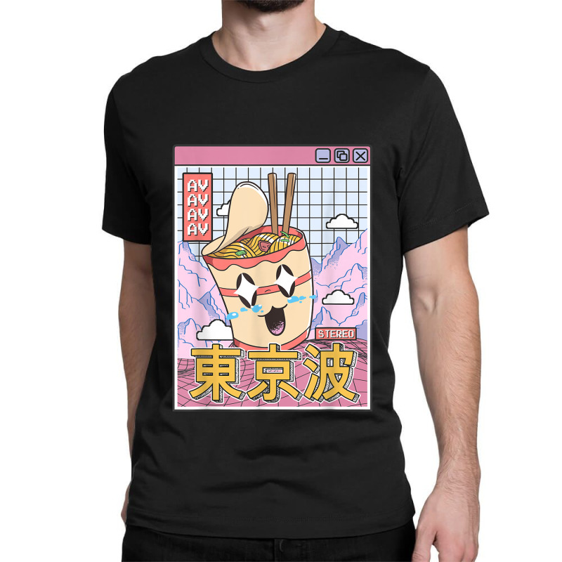 Instant Ramen Noodles Japanese Kawaii Vaporwave Anime Girl Classic T-shirt by Valentino-Holt | Artistshot