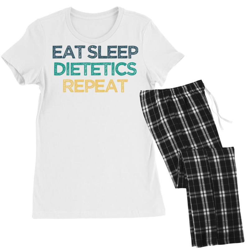 Eat Sleep Dietetics Repeat Funny Cute Christmas Gift For Fri Long Slee Women's Pajamas Set by vacheu | Artistshot