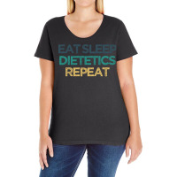 Eat Sleep Dietetics Repeat Funny Cute Christmas Gift For Fri Long Slee Ladies Curvy T-shirt | Artistshot