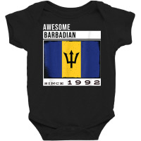 Awesome Barbadian Since 1992   Barbadian 30th Birthday T Shirt Baby Bodysuit | Artistshot