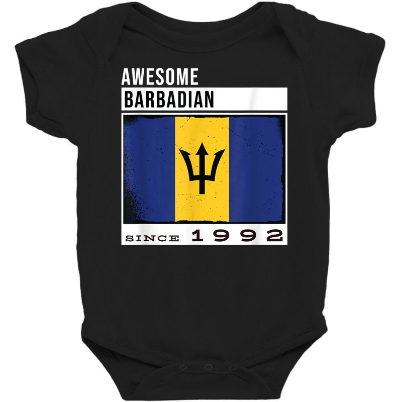 Awesome Barbadian Since 1992   Barbadian 30th Birthday T Shirt Baby Bodysuit by spizerrleppleq | Artistshot