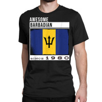 Awesome Barbadian Since 1980   Barbadian 42nd Birthday T Shirt Classic T-shirt | Artistshot