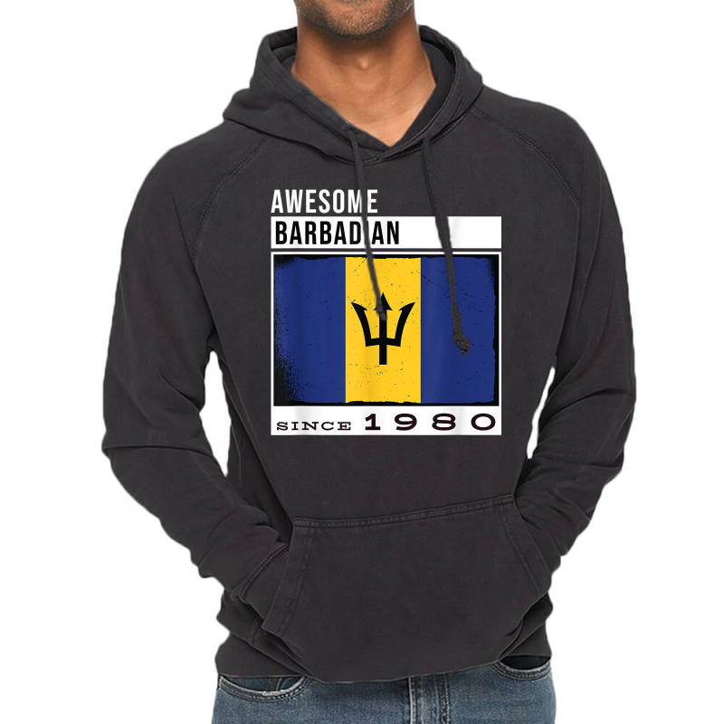 Awesome Barbadian Since 1980   Barbadian 42nd Birthday T Shirt Vintage Hoodie by dubrayhecallezhd | Artistshot