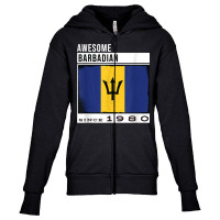 Awesome Barbadian Since 1980   Barbadian 42nd Birthday T Shirt Youth Zipper Hoodie | Artistshot