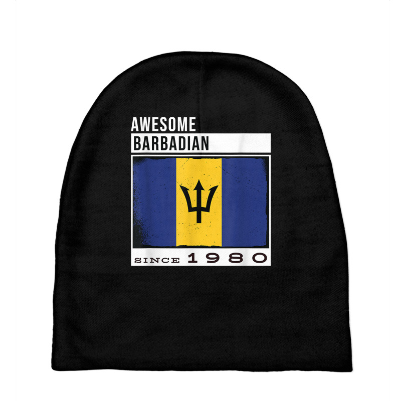 Awesome Barbadian Since 1980   Barbadian 42nd Birthday T Shirt Baby Beanies by dubrayhecallezhd | Artistshot