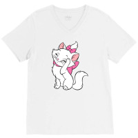 Marie Cat V-neck Tee | Artistshot