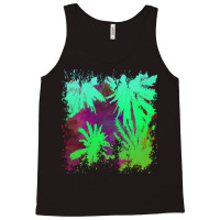 Palm Trees Art T  Shirt Palm Tree Silhouette Stormy Sky Abstract Backg Tank Top | Artistshot