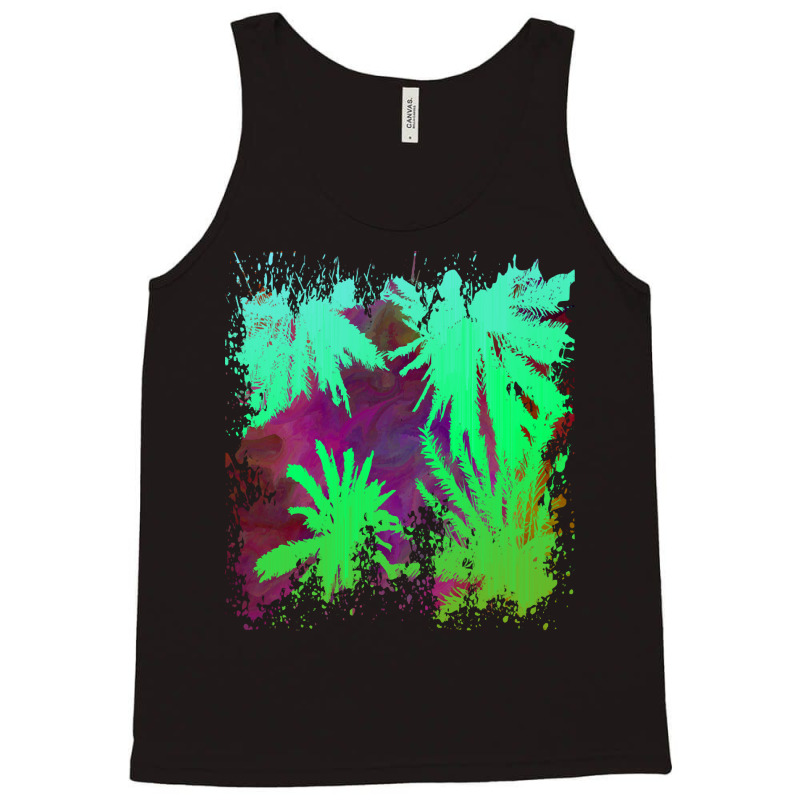 Palm Trees Art T  Shirt Palm Tree Silhouette Stormy Sky Abstract Backg Tank Top by otherswomen | Artistshot