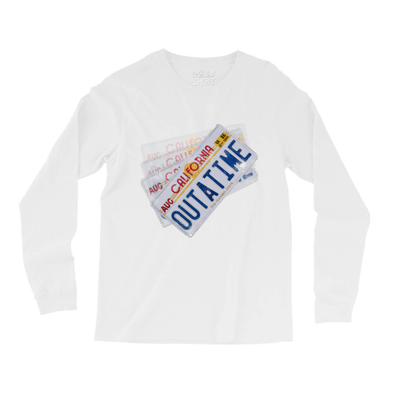 Back To The Future License Plate, Distressed   Back To The Future Long Sleeve Shirts by larsbeelzebub | Artistshot