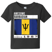 Awesome Barbadian Since 1987   Barbadian 35th Birthday T Shirt Baby Tee | Artistshot