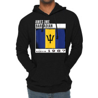 Awesome Barbadian Since 1987   Barbadian 35th Birthday T Shirt Lightweight Hoodie | Artistshot