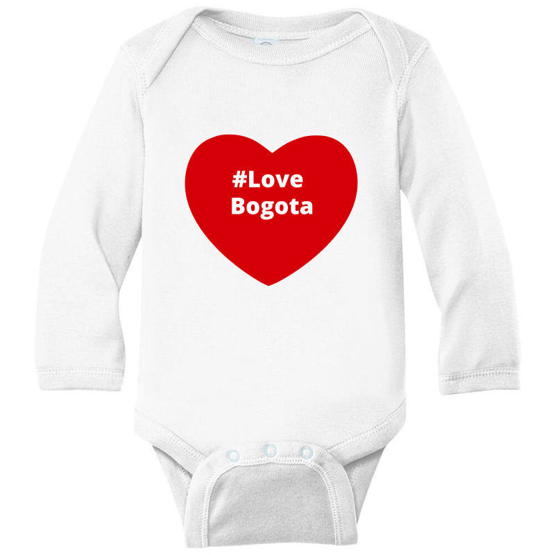 Love Bogota, Hashtag Heart, Love Bogota Long Sleeve Baby Bodysuit by chillinxs | Artistshot