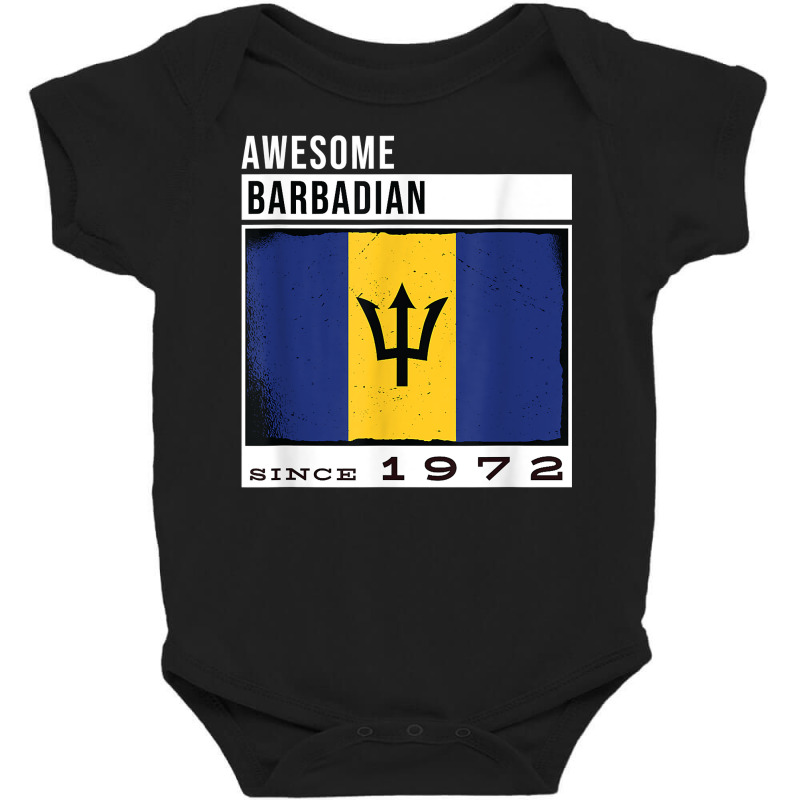 Awesome Barbadian Since 1972   Barbadian 50th Birthday T Shirt Baby Bodysuit by pilusoekyokeln | Artistshot