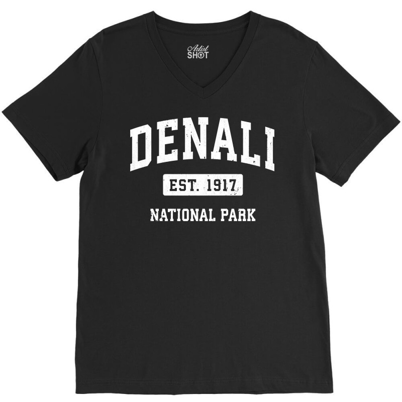 Denali Vintage National Park Sports Design Long Sleeve T Shirt V-neck Tee | Artistshot