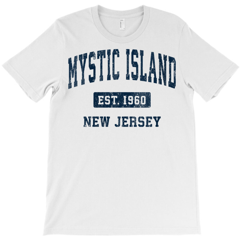 Womens Mystic Island New Jersey Nj Vintage Athletic Sports Design V Ne T-Shirt by cm-arts | Artistshot