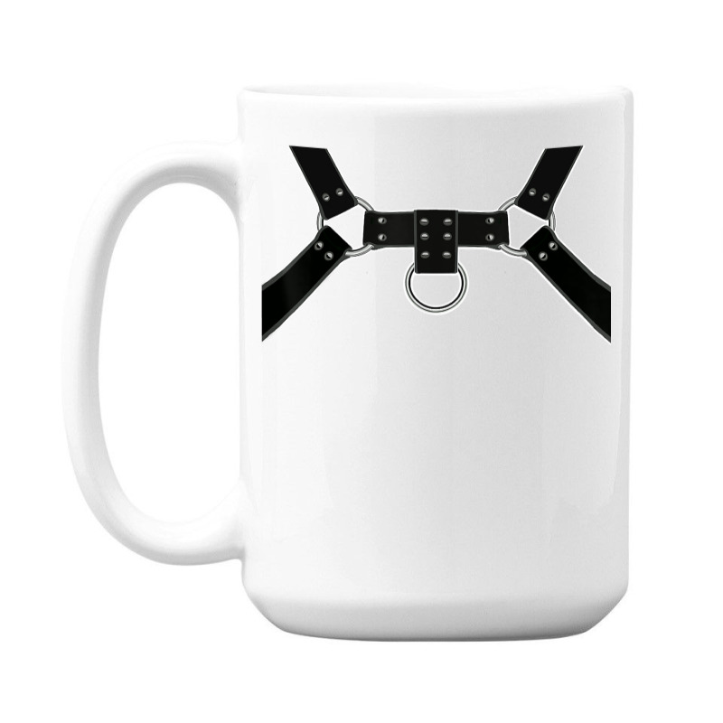 Black Leather Harness Print Bsdm Kink Gay Leather Pride T Shirt 15 Oz Coffee Mug | Artistshot