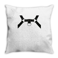 Black Leather Harness Print Bsdm Kink Gay Leather Pride T Shirt Throw Pillow | Artistshot