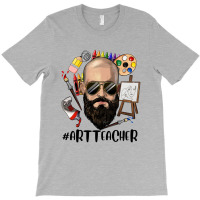 Bald Bearded Man Art Teacher T-shirt | Artistshot