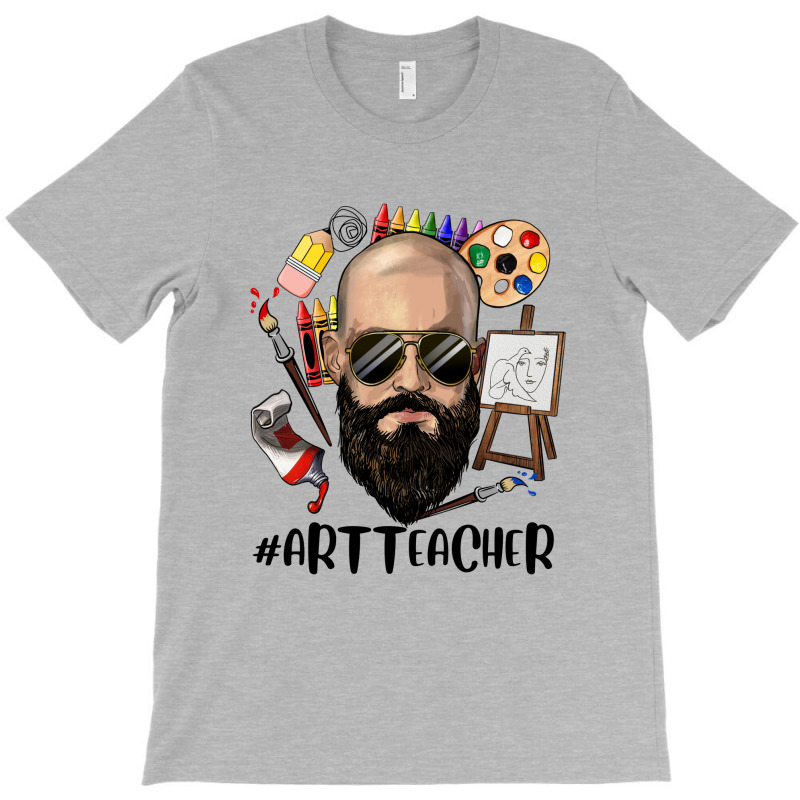 Bald Bearded Man Art Teacher T-shirt | Artistshot