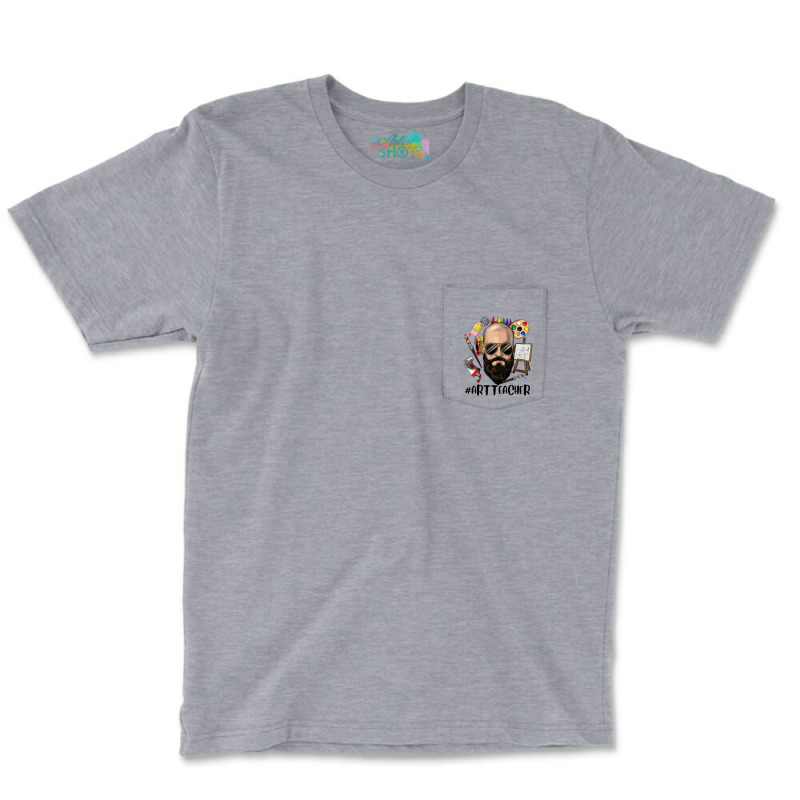 Bald Bearded Man Art Teacher Pocket T-shirt | Artistshot