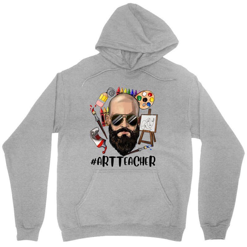 Bald Bearded Man Art Teacher Unisex Hoodie | Artistshot