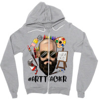 Bald Bearded Man Art Teacher Zipper Hoodie | Artistshot