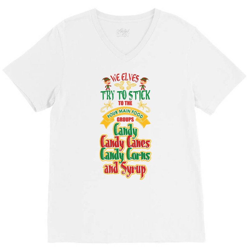 Elves Stick Four Main Groups Candy Canes Corns Syrup T Shirt V-Neck Tee by cm-arts | Artistshot