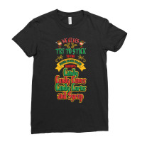 Elves Stick Four Main Groups Candy Canes Corns Syrup T Shirt Ladies Fitted T-shirt | Artistshot