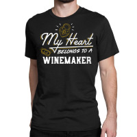 Womens My Heart Belongs To A Winemaker Gift V Neck T Shirt Classic T-shirt | Artistshot